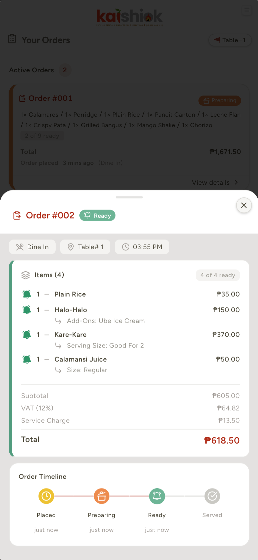 Live Order Tracking (Ready)